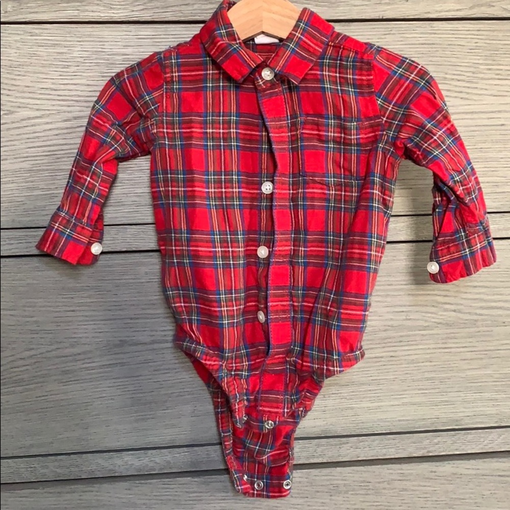 EUC button down polo onesie